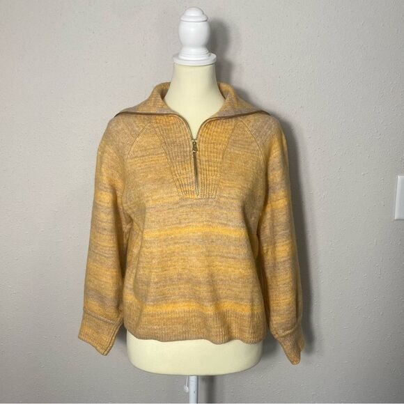 J.Crew Italian Space-Dyed 1/2 Zip Wool Cashmere Knit Sweater Womens Size Sml/Med - Picture 9 of 16